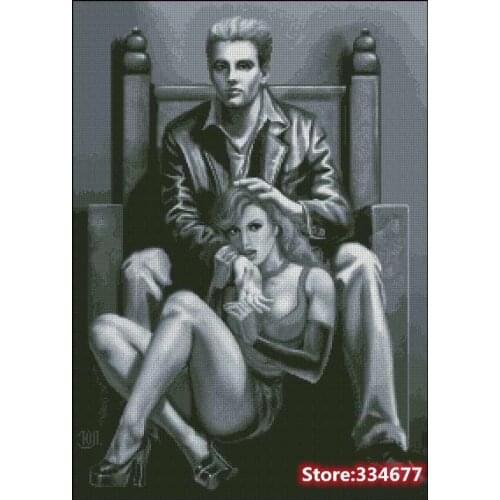 Lover Couple,Forever Love Sewing Top Quality Embroidery Needlework 11CT 14CT Unprinted Art Cross Stitch Kits DIY Handmade Decor