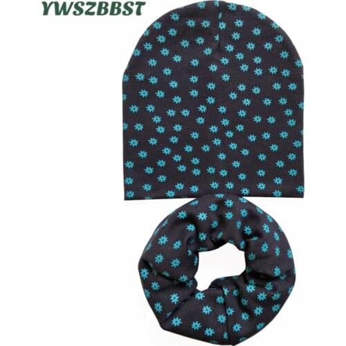 1 Set Autumn Winter Cotton Baby Hat Girl Boy Cap Kids Beanies Infant Hats Scarf Collar Children Caps,gorros infantiles invierno