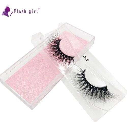 1 Pair 3D Real Mink Eyelashes Fluffy Soft Natural Long Eye Lashes Cruelty Free Handmade Fake Eyelash Extension D06