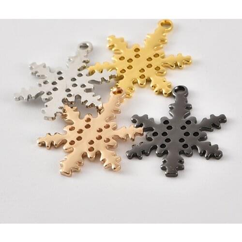 21MM single hanging personality snowflake flakes diy jewelry accessories necklace earring pendant