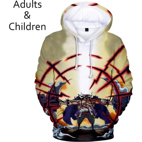 3D Harajuku ONE PIECE Mens and Womens Fashion Hoodie Pop Kids Pullover Casual Kids Comic Hot 3D Grey Sweatshirt