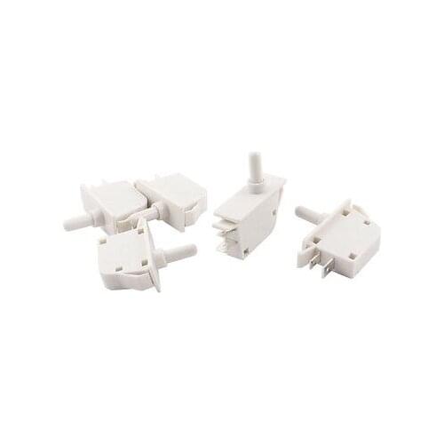 5 Pcs AC250V 1A SPST NO Momentary White Plastic Refrigerator Door Light Switch
