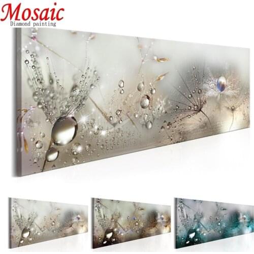 Large DIY 5D Diamond Painting Dandelion With Drop Of Water Full Square Round drill Craft Kits Beaded Rhinestone Picture decor