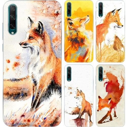 Hot Watercolor Painting The Fox Soft Silicone Phone Case for Huawei Honor 20 20i 20E 20S 10i 9X 8S 8X 8C 8A 8 Lite 7S 7A Pro
