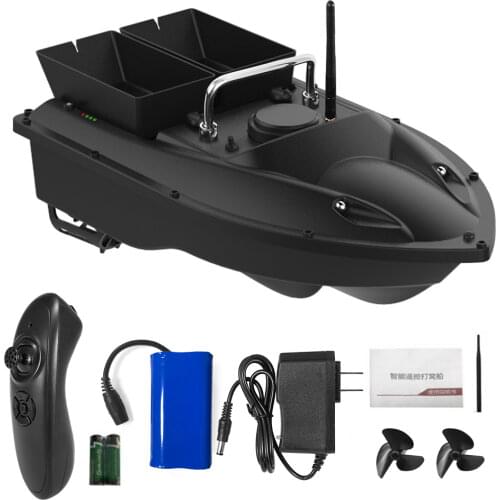 Double Bait Container Wireless Remote Control Fishing Bait Boat Fishing Feeder Fish Finder Device 430-540 yards Remote Range