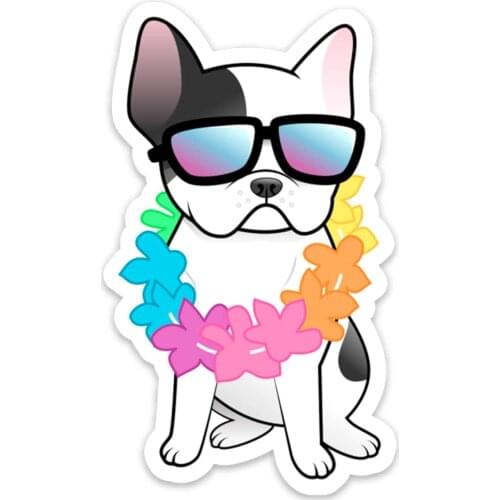 French Bulldog Colored Car Sticker Waterproof Decal Laptop Suitcase Truck Motorcycle Auto Accessories PVC,10cm*7cm