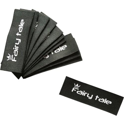 Custom High Density Woven Labels Customized Super Sonic Cut Damask Clothing Tags For Clothes Tag Embroidered Tapestries Label