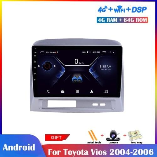 9 inch IPS Screen Android Multimedia Player For Toyota Vios 2004 2005 2006 Car Radio DSP Stereo GPS Navigation No 2 din Car play
