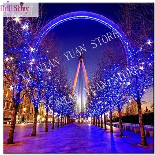 5D diy full Square drill diamond embroidery painting City night light diamond patter needlework cross stitch set wall picture