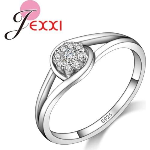 Low Price Hotsale Wedding Engagement Women Rings Fashion Stamp Silver Jewelry Birthday Party Valentine Day Gifts
