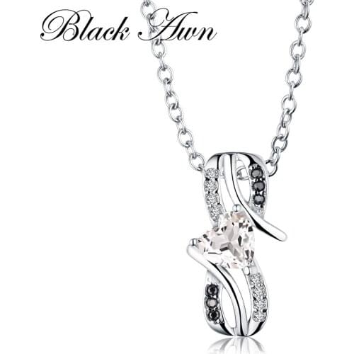 New Romantic Silver Necklace 925 Sterling Silver Fine Jewelry Trendy Engagement Necklaces for Women Wedding Pendants P091