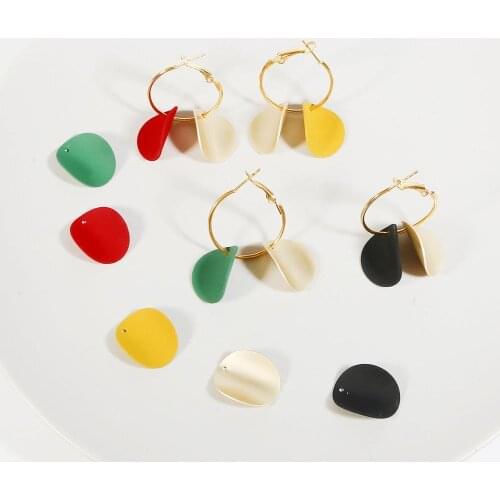 NEW 4Pcs 16x20mm Geometric Designs Metal Oval Round Shape Charms Pendant For Jewelry Making DIY Charms Pendants