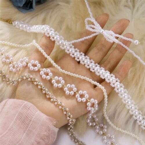 Elegant White Pearl Flower Choker Necklaces For Women Fashion Heart Butterfly Necklace Crystal Short Chain Jewelry wedding Gifts