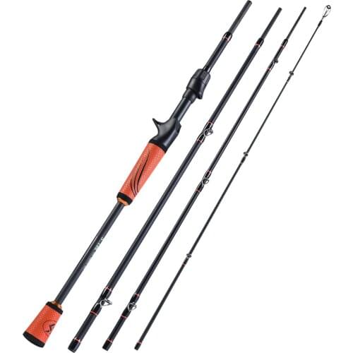 Sougayilang Portable4 Section Fishing Rod1.8m-2.4m Ultra Light Carbon Fiber Top Quality Rubber Handle Spinning /Casting Carp Rod