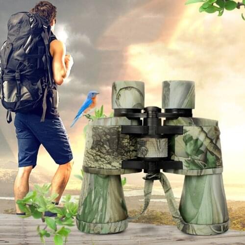 Professional outdoor work travel binoculars portable binoculars New 10X50 blue film 10 times fixed high-power binoculars