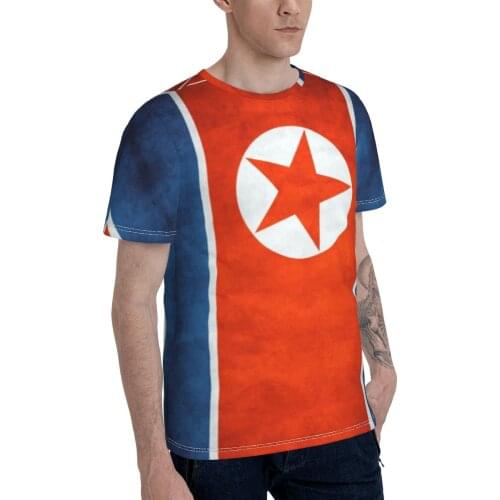 Promo North Korea North Korean Flag National Flag Of North Korea T-shirt Graphic Cool Mens Print Funny Novelty R333 Tops Tees