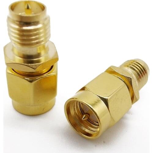 RF SMA Straight Goldplated SMA Male to RP-SMA Female Jack RF Coax Adapter Convertor SMA Connector for FPV Drone Wi-Fi Antenna