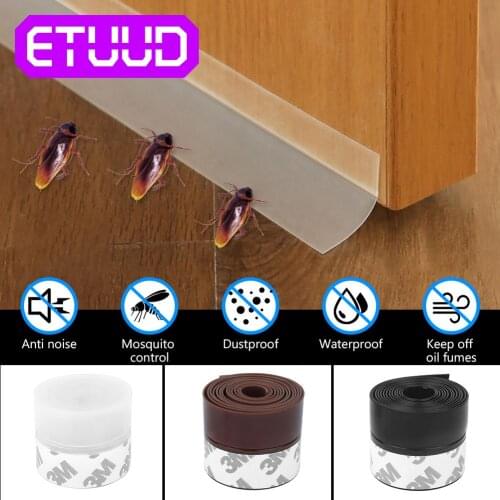 3 Color 1M Window Door Bottom Self Adhesive Silicone Rubber Seal Weathering Strip Door Sealing Bar Window Sealing Tape