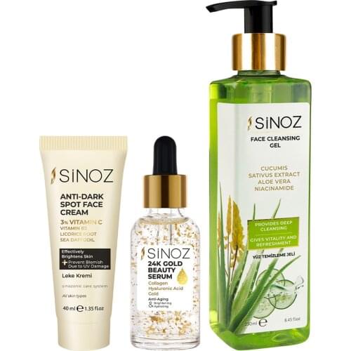 SİNOZ pcs set Advantage Pack Blemish Face Cleaning Skin Gold Face Serum Cosmetics