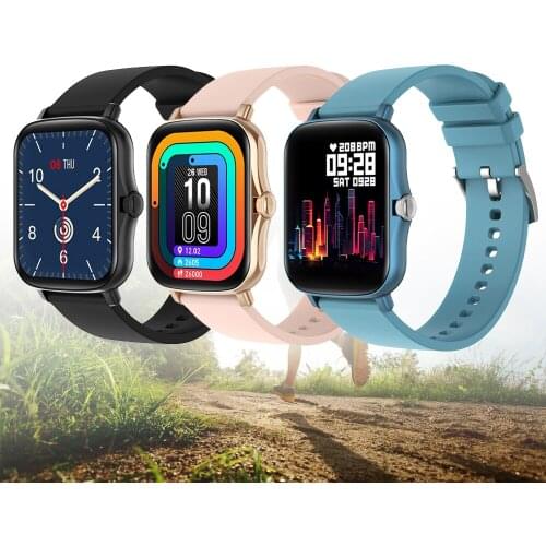 Smart Watch 1.69 Inch Rotate Button IP67 Waterproof Heart Rate Blood Pressure Fitness Tracker Multi-Sport Men Women Smartwatch