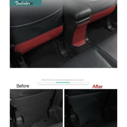 Tonlinker Rear Seat Anti-dirty Pad Cover stickers for Mitsubishi Outlander 2013-17 Car Styling 3 Pcs PU Leather Cover sticker