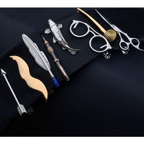 Mens Metal Necktie Bar Crystal Formal Shirt Wedding Ceremony Gold Tie Clip Mens Party Gifts Fashion Tie Clips