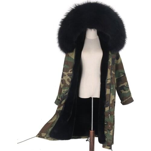 X-long Parka Waterproof Real fox Raccoon Fur Coat Winter Jacket Women Natural Fox Fur Hood Luxury Detachable Outerwear2020 New