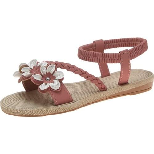 Womens sandals new summer fashion Rome slip breathable non-slip shoes womens slippers solid casual women