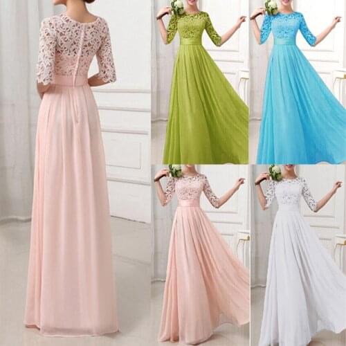 Women Chiffon Lace Dress Long Gowns Christmas Dress Elegant Wedding Party Dresses female 3XL 4XL 5XL Plus Size Maxi Long Dresses