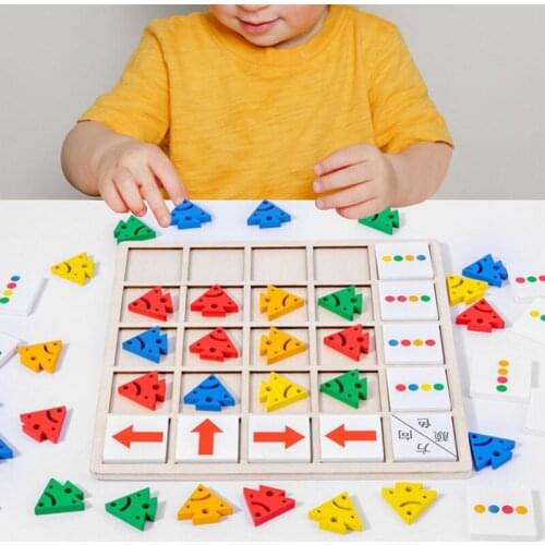 1 Set Hand-eye Coordination Arrow Blocks Direction Cognition Colorful Sturdy Wooden Color Arrow Building Blocks For Education
