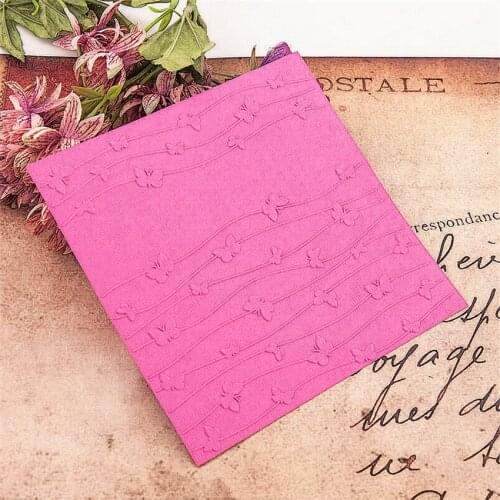 15x15cm butterfly ribbon Embossing folders Plastic bump Scrapbooking DIY Template Fondant indentation Cake Photo Album Card