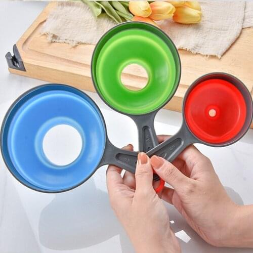3Pcs/set Folding Telescopic Funnel For Wide Mouth And Regular Jars Kitchen Tools Food Grade Jam Spice Large Canned Jar Funnel