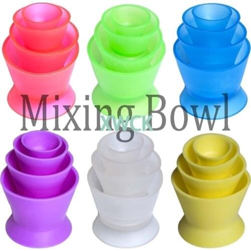 4Pcs/Set Eco-friendly Dental Lab Silicone Mixing Bowl Cup Silicone Mixing Bowl Cup Dental Medical Equipment Rubber Mixing Bowl