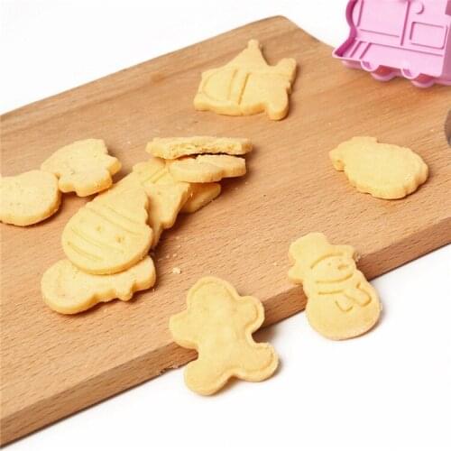 4PCs Cartoon Baking Molds Creative Cookie Mold Childhood SeriesBaking Cake Pudding Chocolate Plastic Mold Food Grade DIY Mould