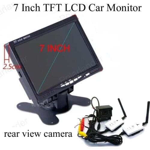 7 Inch TFT LCD 2 video input trucks bus Car Monitor for car DVD with 18 LED night vision Waterproof rear view camera