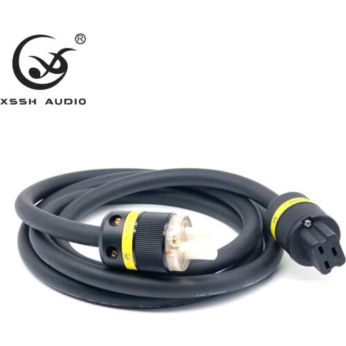EU EURO US IEC 20A YIVO XSSH audio Hifi amplifier OFC Pure Copper American AC Female Male Plug Power Supply Cable Cord Wire