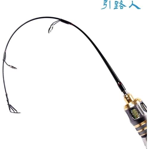 Free shipping!55cm Ice Fishing Rod Two sections Big Guide ring Solid Fishing rods Bamboo handle Fishing rod raft rod