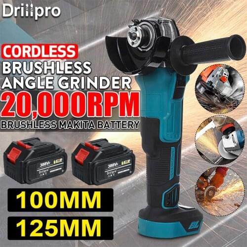 125MM 100MM Cordless Angle Grinder Cutting Machine Power Tool 2 x Lithium-Ion Battery Electric Grinder for Makita 18V Battery
