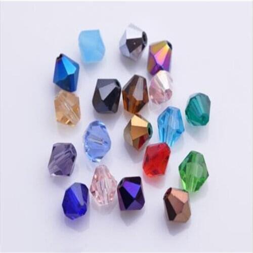 Bulk 100pcs 3x2mm Bicone Faceted Crystal Glass Findings Loose Spacer Beads