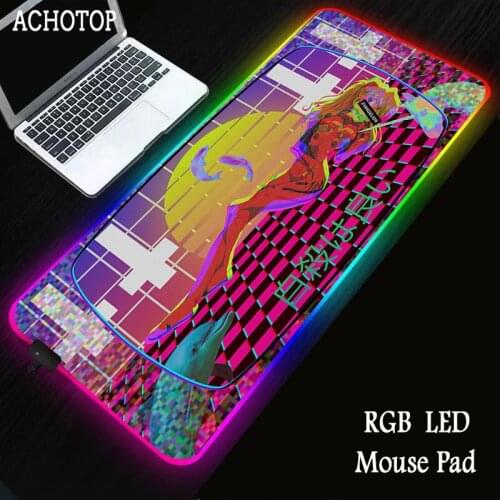 Large RGB LED Mouse Pad 7 Color USB Wired Lighting Anime Gaming mouse mat Colorful for Laptop carpet Computer mat keyboard pad