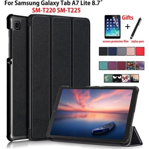 Case For For Samsung Galaxy Tab A7 Lite 8.7 SM-T220 SM-T225 T220 T225 Cover Funda Tablet Slim Magnetic Folding Stand Coque +Gift