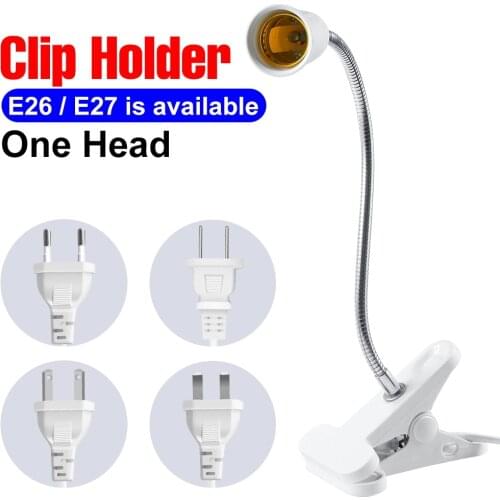 E27 Lamp Holder LED socket E26 Grow Bulb Base With On / Off switch 85-265V Flexible Light Clip US EU UK AU Plug For Desk Lights