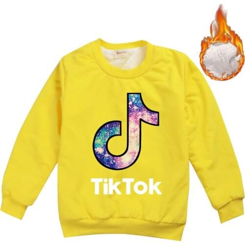 TIK TOK Childrens Clothes Boys Girls Thickening Fleece Super Warm Kids Halloween Costumes birthday gift
