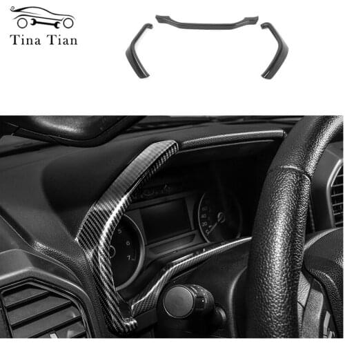 For Ford F150 RAPTOR 2017-2020 2018 XLT XL Car Accessories ABS Carbon Fiber colour Dash Side Instrument Panel Cover Trim