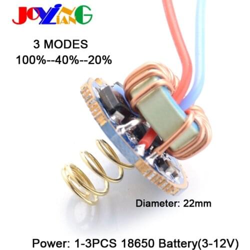 No SOS Style Flashlight 100%-40%-20% 3 Mode LED Driving Plate Universal Constant Current T6/U2/L2 Driver Board Qx9920 22mm