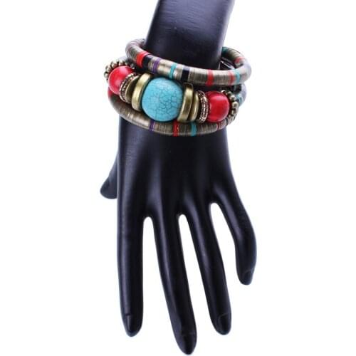 Hot Jewelry Resin Beads Handmade Bracelet resin Inlay Roundness Bead Adjust Bangle BT65