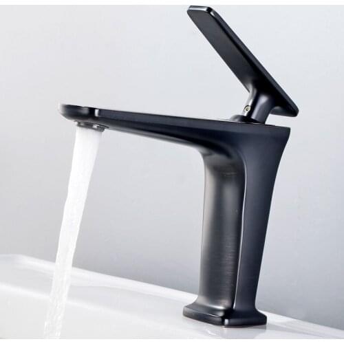 Brass Sink Faucet Black Bathroom Cold And Hot Water Faucet Mixer Tap Single Hole Bathroom Wash Basin Faucets