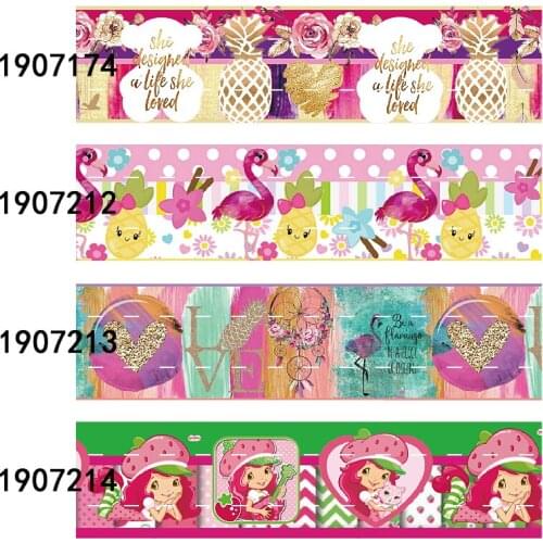 FLRARibbon 38MM 75MM flamingo liston cartoon ribbon