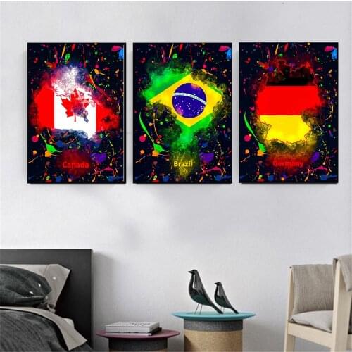 Minimalist Creative Countries Maps Graffiti Canvas Painting Nordic Posters and Prints Wall Art Pictures for Modern Room Decor