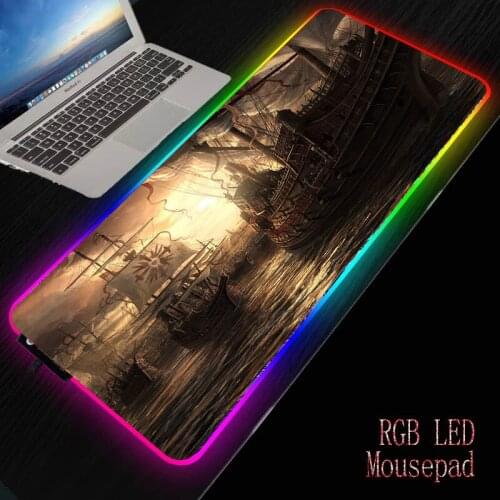 MRGBEST Ship Fantasy Large Mouse Pad Computer Gaming Mousepad Anti-slip Natural Rubber with Locking Edge Gamer Big Mouse Mat